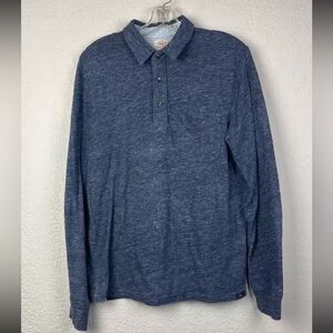 Faherty Long Sleeve Collared Henley Shirt Size Mens Small Organic Cotton
